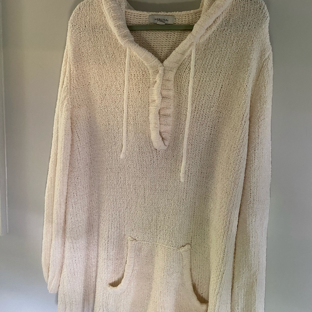 Hooded Cream Sweater
